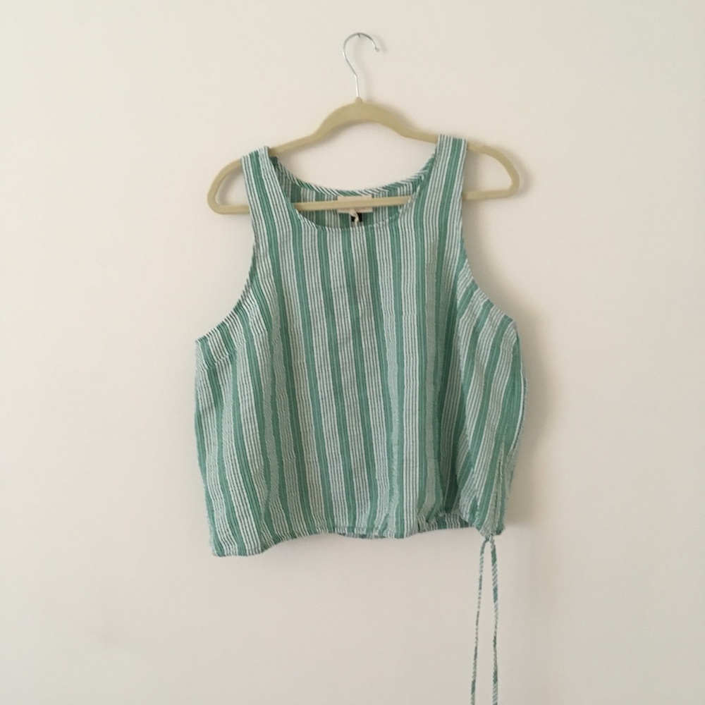 Universal thread green stripe shirt